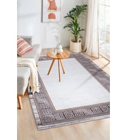 Eco Dijital Baskı Makinada Yıkanabilir Kaymaz Taban Dekoratif Halı Kahverengi 28320