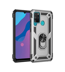Huawei Y6p Kılıf Sofya Yüzüklü Silikon Kapak - Gümüş