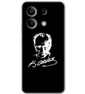 Xiaomi Redmi Note 13 Kılıf HD Desen Baskılı Kılıf - Atatürk Silüet İmza