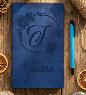 Kişiye Özel Ayçiçekli T Harfli Defter Doğum Günü Hediyesi