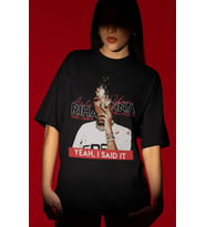 Tasarım Rihanna Şarkıcı Baskılı Unisex Oversize Tişört