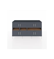 Kronos Konsol 8 Raflı 8 Kapaklı 176x59x99 Antrasit-Antrasit/Çam