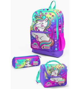 Coral High Kids Lavanta Su Yeşili Unicorn Desenli 3’lü Okul Çanta Seti - Kız Çocuk