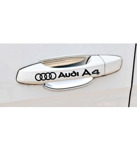 A4 Kapı Kolu ve Jant sticker seti 8 adet yazı 24
