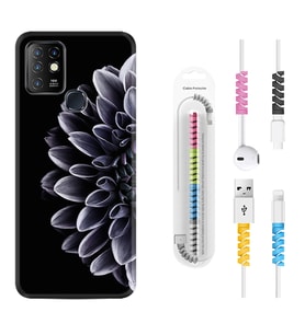 INFINIX Hot 8 9 10 11S Hot 10 Play 10T Kılıf Kablo Koruma Spiral Silikon Çiçekler 1639