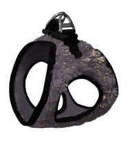 Üç Kilitli Simli Peluş Kedi Köpek Göğüs Tasması 20-24 cm XXX-Small Gri