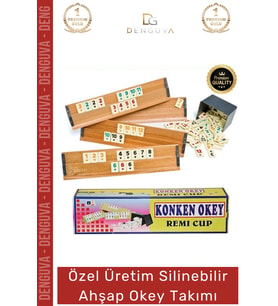 #OkeyTakımı Kir Tutmaz Çizilmeye Dayanıklı Silinebilir Doğal Konken Ahşap Okey Takımı