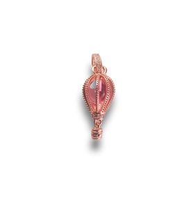 Pembe Sıcak Hava Balonu Charm   925 Ayar Gümüş