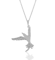 Söğütlü Silver Gümüş rodyumlu zirkon taşlı kırlangıç kolye