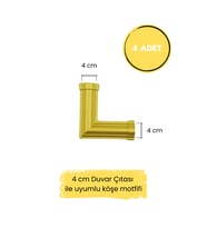 Dekoratif Polimer 4 cm Duvar Çıtası Uyumlu Köşe Motifi (Altın)