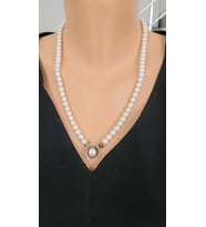 İnci Taşlı 925 Ayar Rose Gümüş Kolye