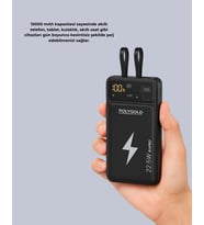 Powerbank Dahili Ekranlı 10000 mAh Çift Kablolu Yeni Nesil