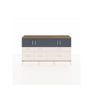 Arges Konsol 4 Raflı 6 Çekmeceli 4 Kapaklı 176x30x99 Çam-Antrasit/Aytaşı