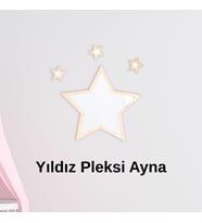 Ahşap Pleksi Ayna Yıldız Duvar Dekoru – 24x25 cm Bebek Çocuk Odası Dekoratif Süs