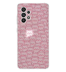 Samsung Galaxy A73 Uyumlu Cute Pink Pig Tasarımlı Şeffaf Telefon Kılıfı