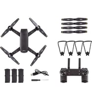 Aden E59s Fly More Combo 1080 P Full Hd Kamera Vps Sensörlü 3 Adet Bataryalı Kameralı Drone (Siyah - Açık Gri)