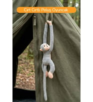 Atakids Sarılan Peluş Maymun Eğlenceli ve Sevimli Oyun Arkadaşı (Gri)