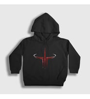 Presmono Unisex Çocuk Siyah Logo Oyun Quake 3 III Kapüşonlu Sweatshirt 511368tt