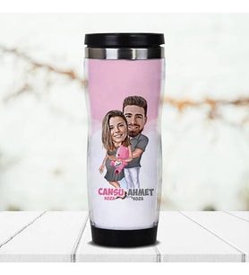 Kişiye Özel Bebeğimizi Beklerken Karikatürlü Termos Bardak