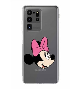 Samsung Galaxy S20 Ultra  Kamera Korumalı Kapak Minnie Mouse Tasarımlı  Şeffaf Kılıf