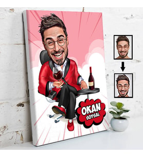 Ehli Keyf Karikatürlü Kanvas Tablo