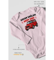 Arkam sağlam abim var Uzun Kollu Çıtçıtlı Bebek Body