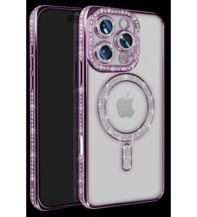 iPhone 16 Pro Max Kılıf Joke Simli Magneticsafe Kılıf - Derin Mor