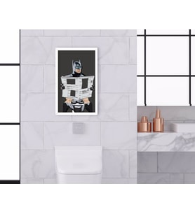 BK Home Banyo Tuvalet Dekoratif Ahşap Beyaz Çerçeveli Tablo-14