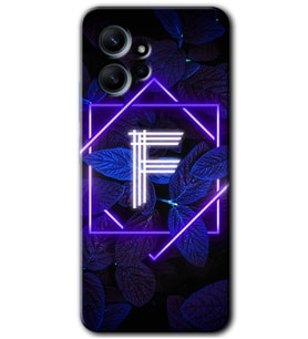 Redmi Note 12 4G Kılıf HD Desen Baskılı Kılıf - Dark Neon Yaprak F Harfi