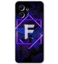 Redmi Note 12 4G Kılıf HD Desen Baskılı Kılıf - Dark Neon Yaprak F Harfi