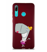Huawei P Smart 2019 Soft Premier Kapak Pearl Yengeç Tasarımlı Silikon Kılıf - Mürdüm (Şeffaf)