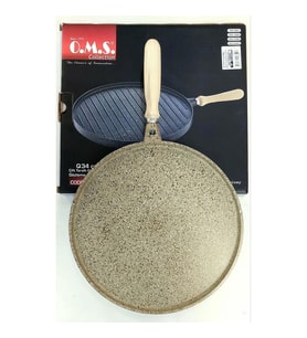 OMS 3285 Döküm Granit Yuvarlak Çift Taraflı 34 cm Gözleme Tavası Kumbeji (Kum Beji)