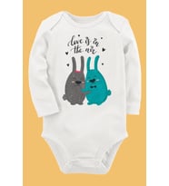 Organik Baskılı Pamuklu Unisex Bebek Body UZUNE192