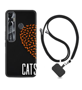 Tecno Spark 6 6 Go 8C 8 Pro 7 7 Pro Kılıf Boyun Askılı Silikon Cats 1792