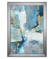 Soyut Şekiller Motifli Kanvas Tablo 50 x 70 cm Silver Çerçeve