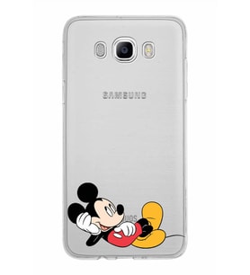 Samsung Galaxy J7 2016 Kapak Mickey Mouse Tasarımlı Şeffaf Silikon Kılıf