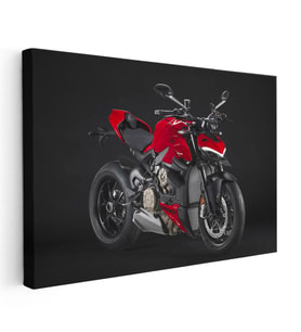 Yatay Kanvas Tablo Ducati Streetfighter V4 Kırmızı Naked Motosiklet Tablosu Ev Ofis Duvar Dekoru