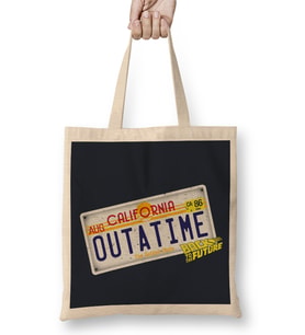 Back To The Future Outatime License Plate Bez Çanta Uzun Saplı