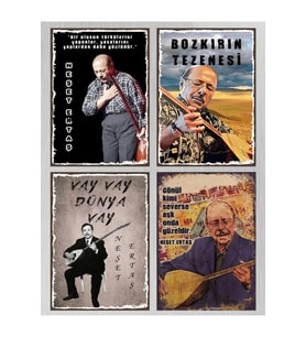 4 Parçalı Neşet Ertaş Tablo/poster Seti