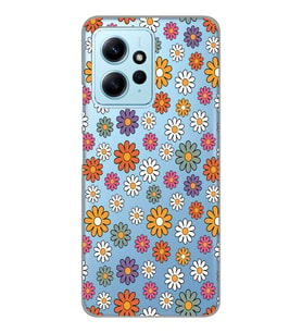 Redmi Note 12 4G Uyumlu Çiçek Desenli Şeffaf Telefon Kılıfı