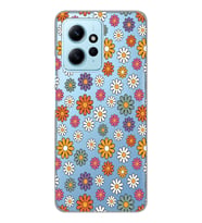 Redmi Note 12 4G Uyumlu Çiçek Desenli Şeffaf Telefon Kılıfı
