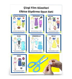 Elbise Giydirme Oyun Aktivitesi (Çizgi Film Güzelleri)