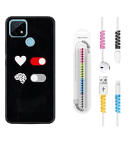 Realme C11 C21 C21Y C25Y C11 2021 Kılıf Kablo Koruma Spiral Silikon Love Brain 1722