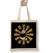 Kung Fu Panda Retro Japanese Bez Çanta Uzun Saplı