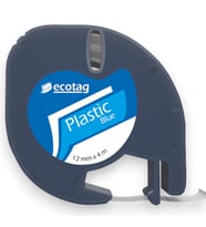 Ecotag Dymo Letratag Muadili Şerit Etiket Plastik Mavi 12 mm x 4 mt