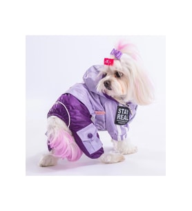 Pawstar Köpek Lilac-Purple Bicolor Rompers Medium Sırt28cm Göğüs41cm Boyun26cm