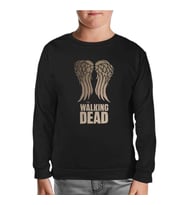 The Walking Dead - Wings Siyah Çocuk Sweatshirt