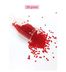 Dökme Cam Kum Boncuk (11/0) 2 mm - 20 Gram - Şeffaf Kırmızı - BNC021