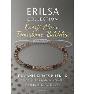 Sertifikalı Enerji Alanı Temizleme ve Arındırma Bilekliği - Dumanlı Kuvars - Terahertz Taşı (Çok Renkli)