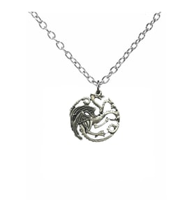 Thrones Targaryen Ejderha Figürlü Unisex Kolye – 60 cm Zincirli, Gücün ve Ateşin Sembolü (Gümüş)